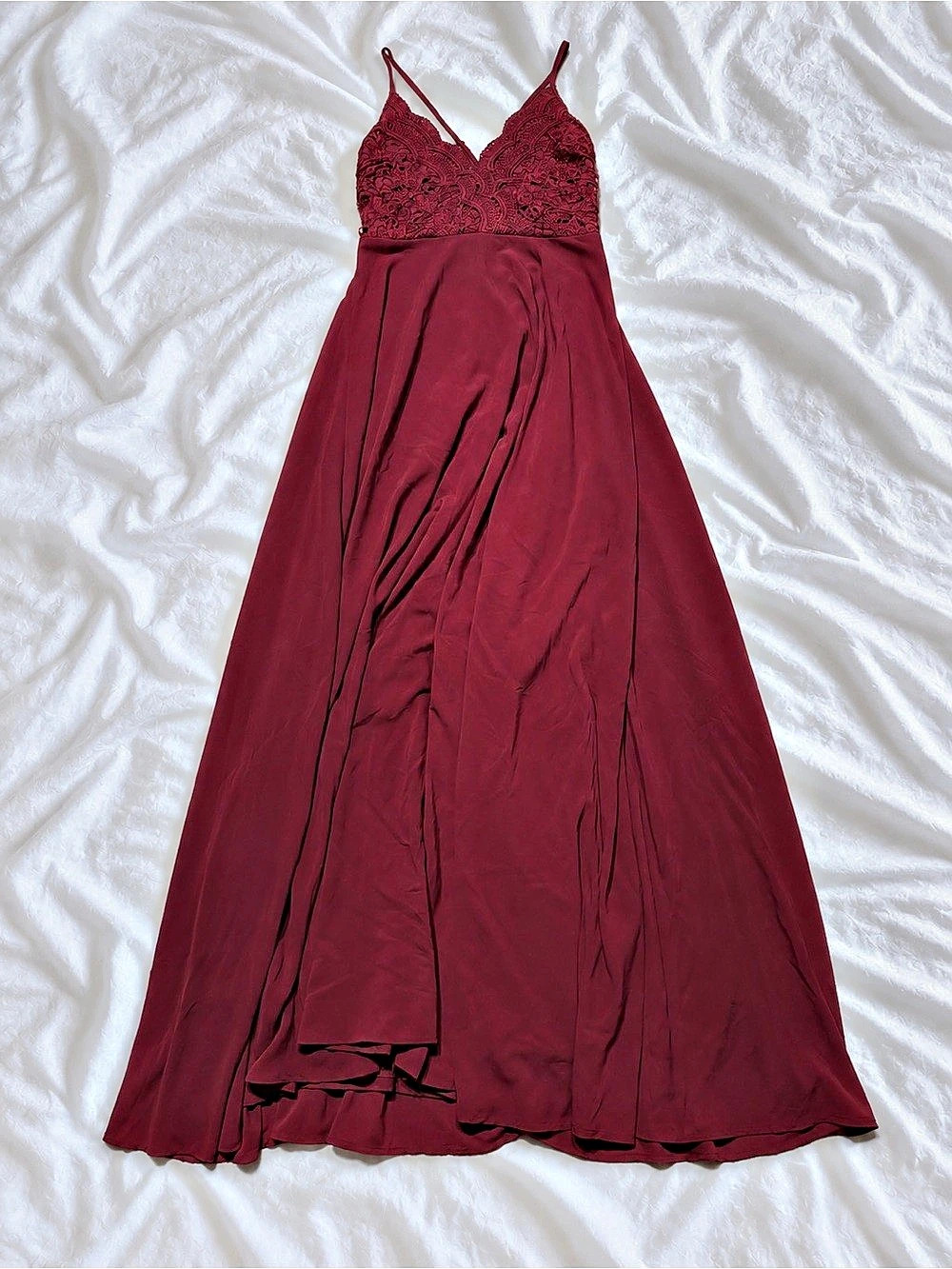 lululemon Lace Bodice Maxi Dress in Burgundy Size Medium